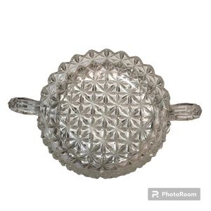 Vintage Collectible Sawtooth Candy Dish with Handles Grannycore Cottagecore